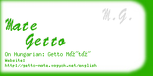 mate getto business card